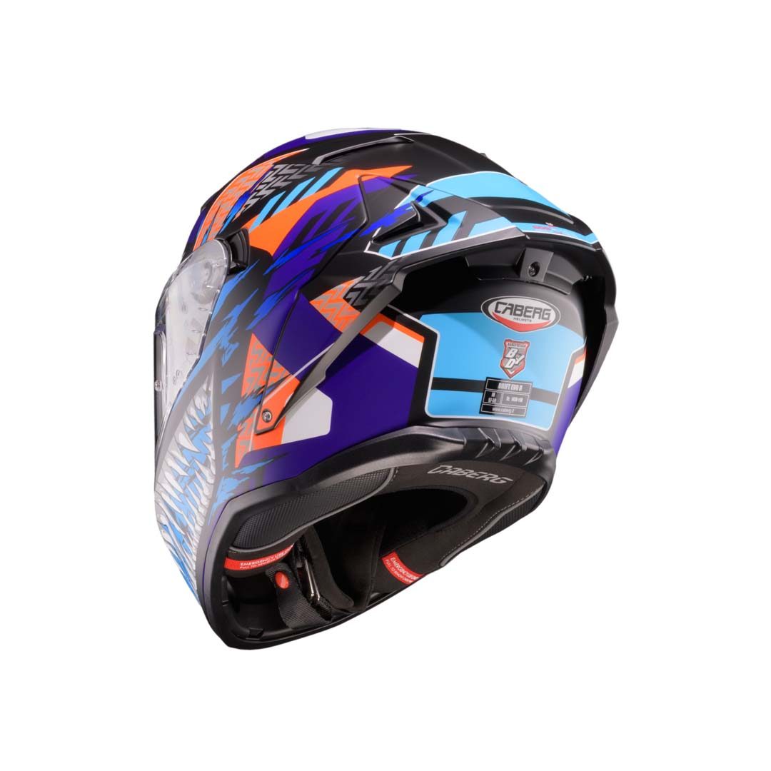 Caberg Drift Evo II Nobo Matt Black/Red Fluo/Blue/Purple Helmet - Image 4