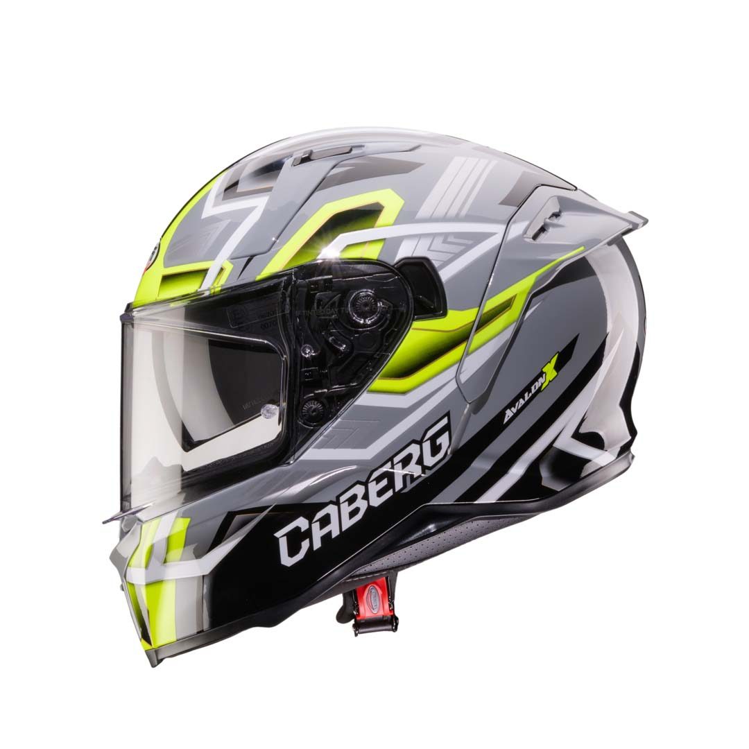 Caberg Avalon X Brama Grey/Yellow Fluo/Black Helmet - Image 3