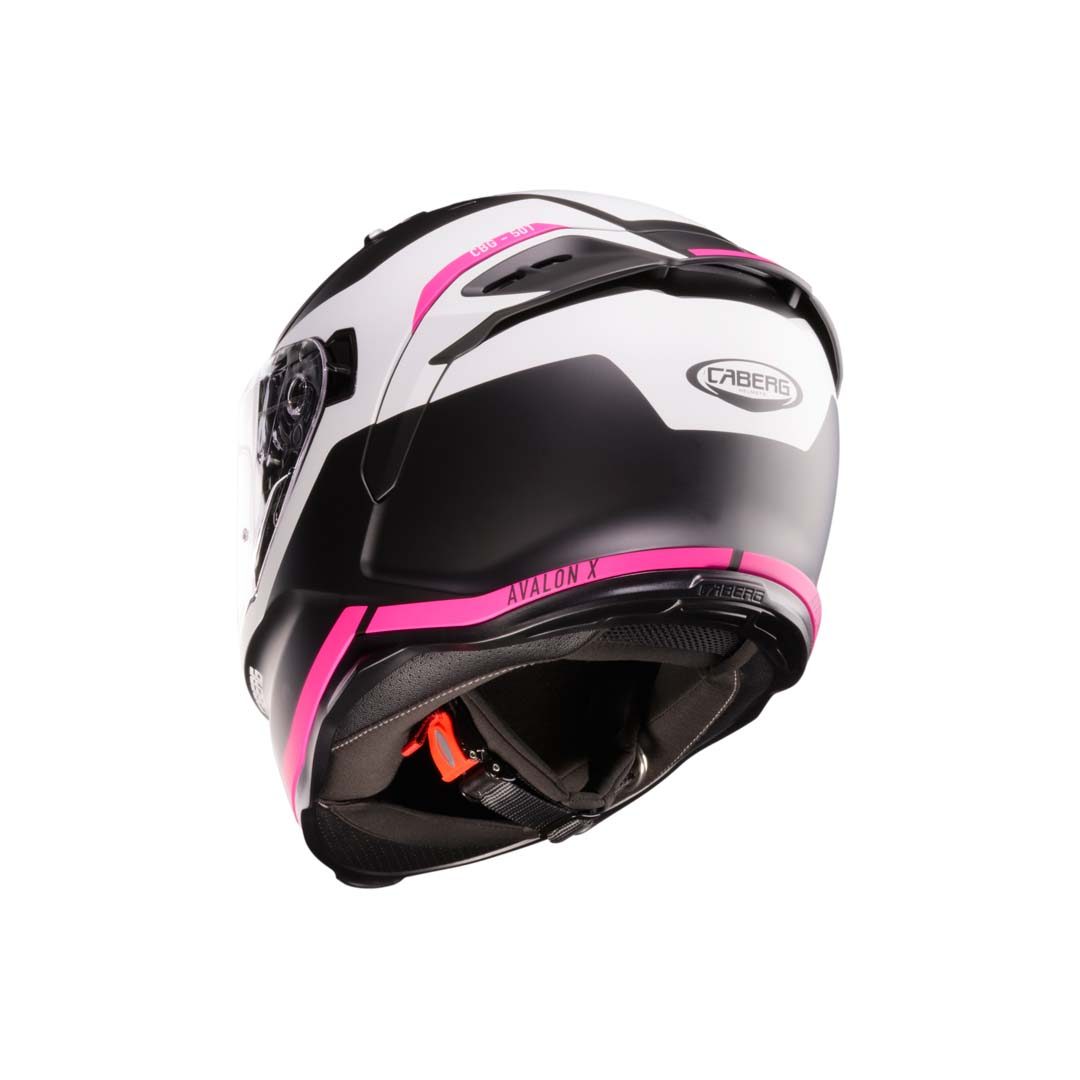 Caberg Avalon X Pure Matt Black/White/Fuchsia Helmet - Image 3