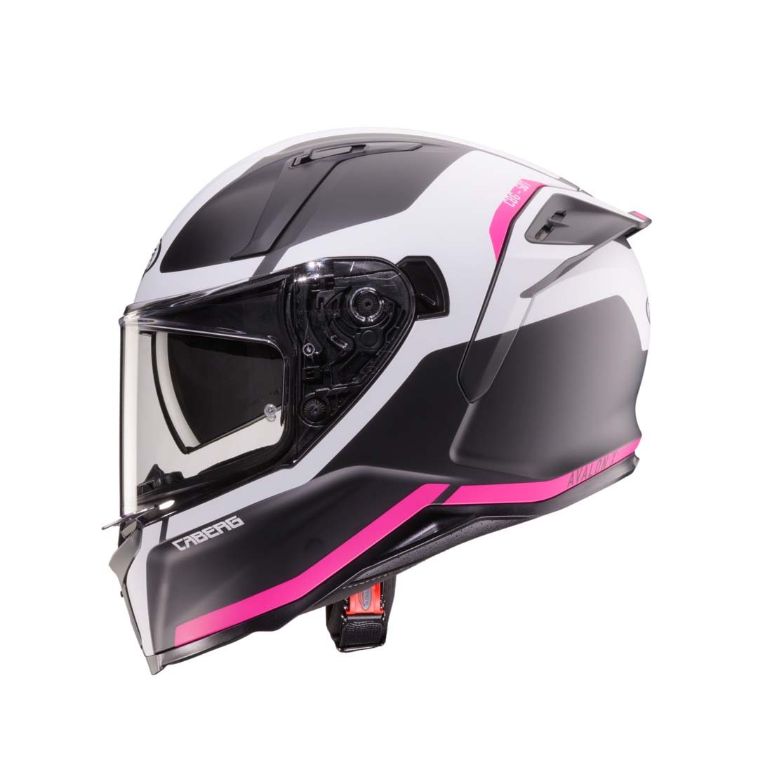 Caberg Avalon X Pure Matt Black/White/Fuchsia Helmet - Image 2