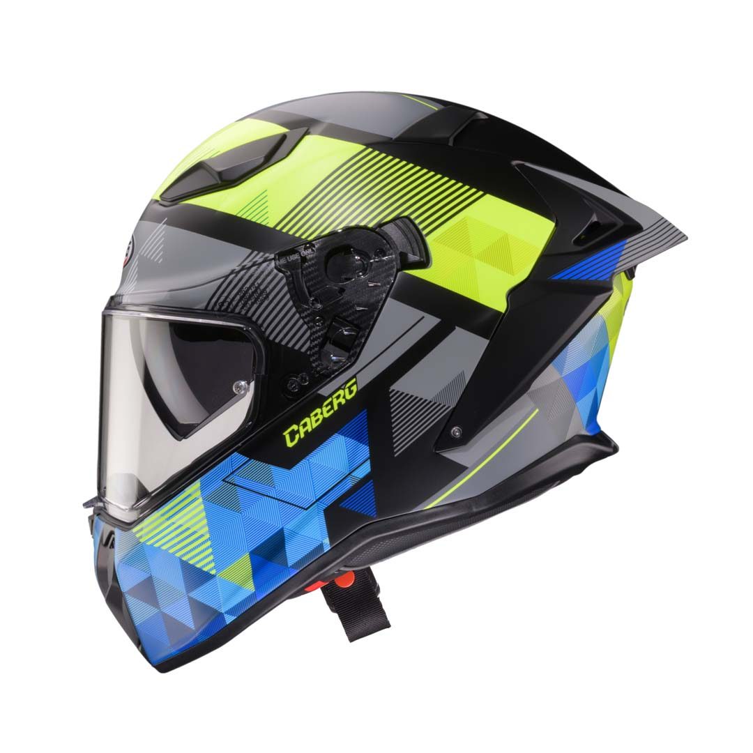 Caberg Drift Evo II Prism Matt Black/Fluo Yellow/Blue Helmet - Image 2