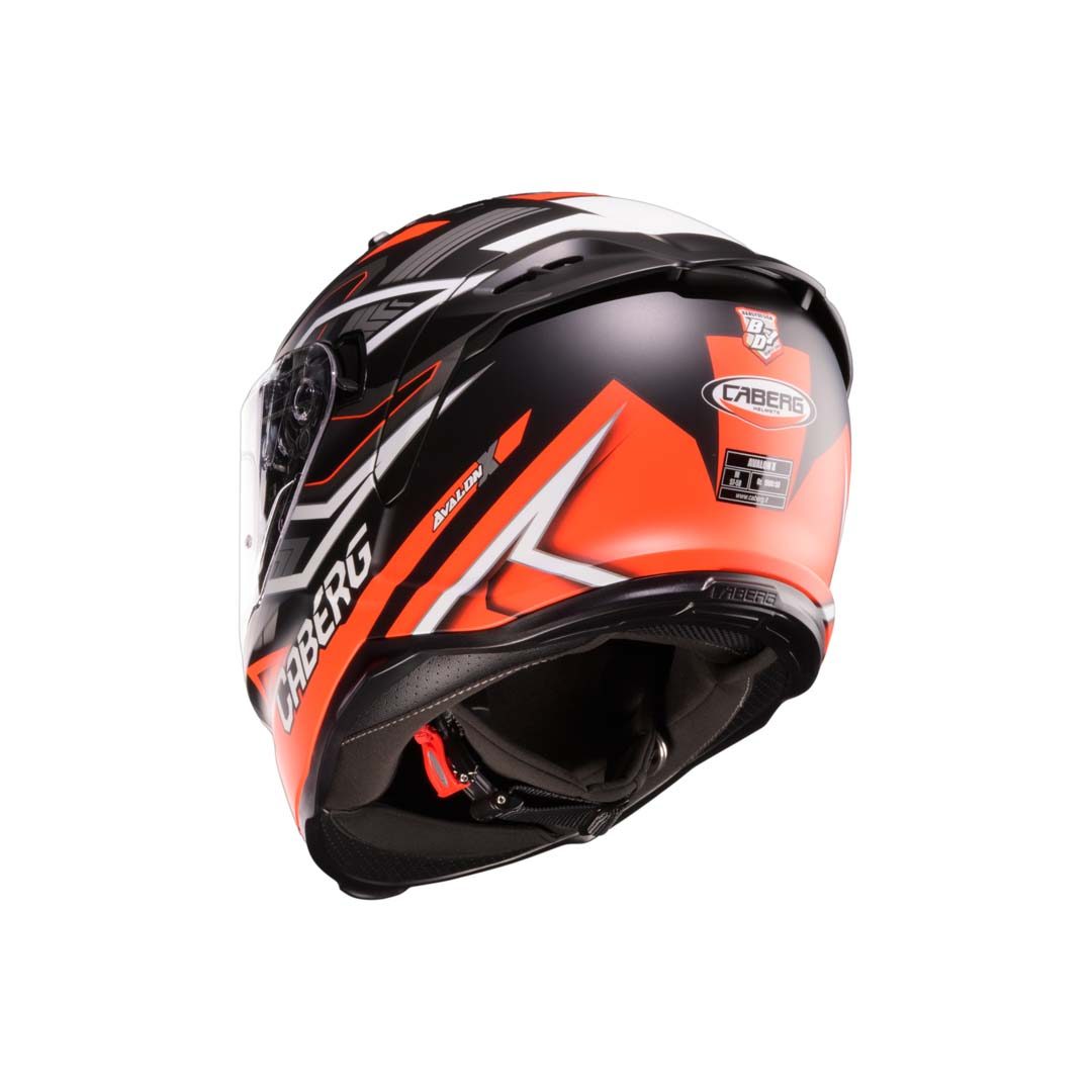 Caberg Avalon X Brama Matt Black/Red Fluo/Anthracite Helmet - Image 4