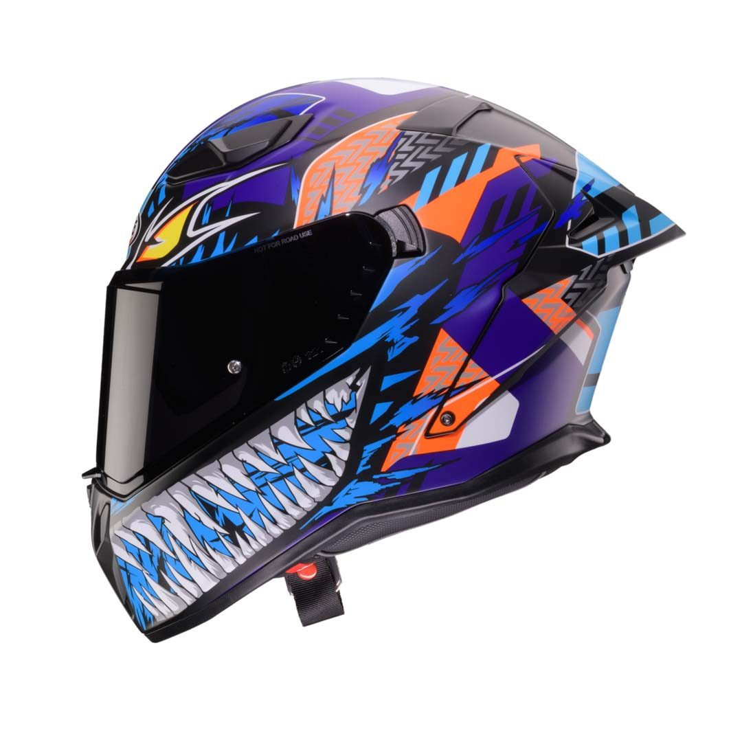 Caberg Drift Evo II Nobo Matt Black/Red Fluo/Blue/Purple Helmet - Image 3