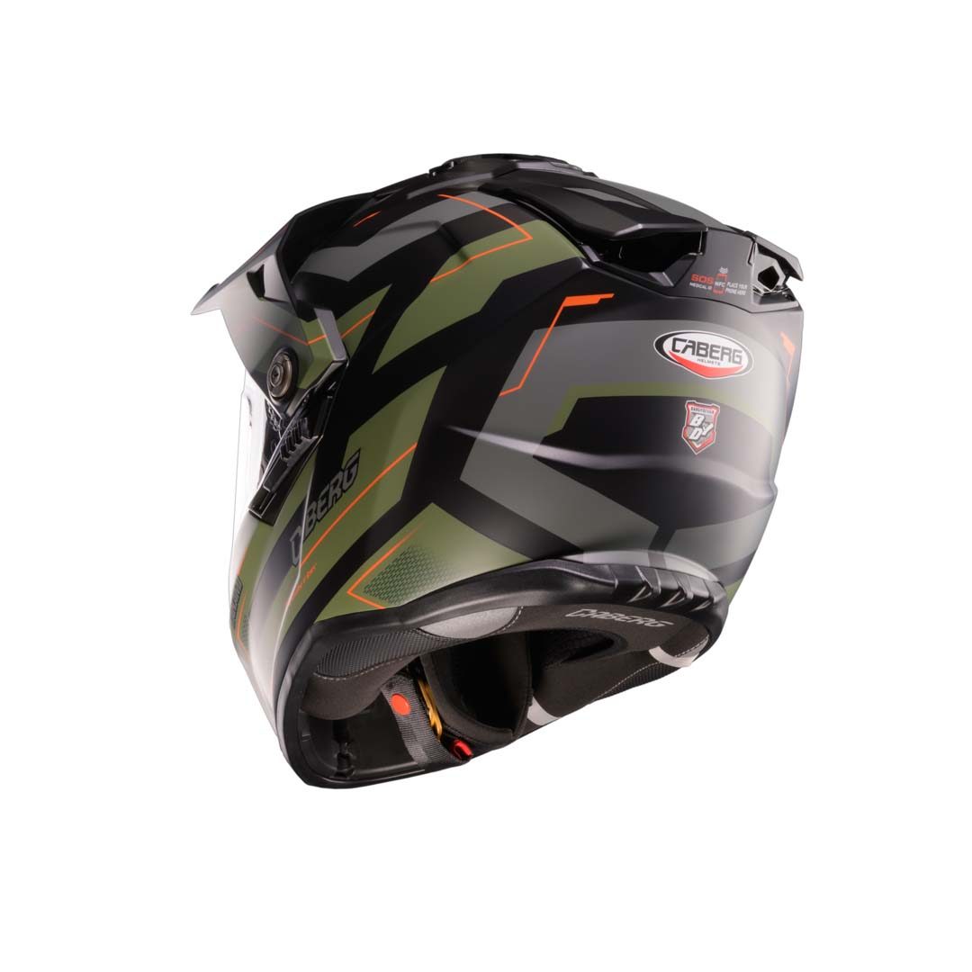Caberg Tanami Ranger Matt Black/Military Green/Orange Helmet - Image 3