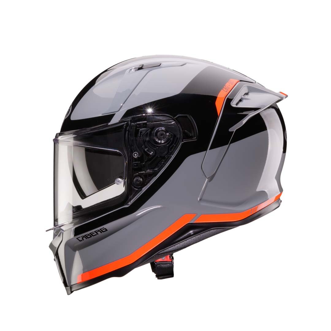 Caberg Avalon X Pure Grey/Black/Orange Fluo Helmet - Image 2