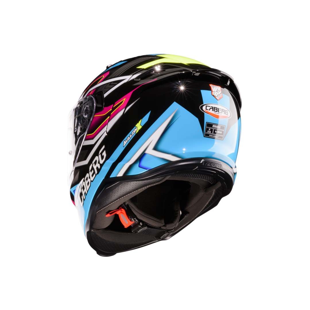 Caberg Avalon X Brama Black/Light Blue/Yellow Fluo/Fuchsia Helmet - Image 4