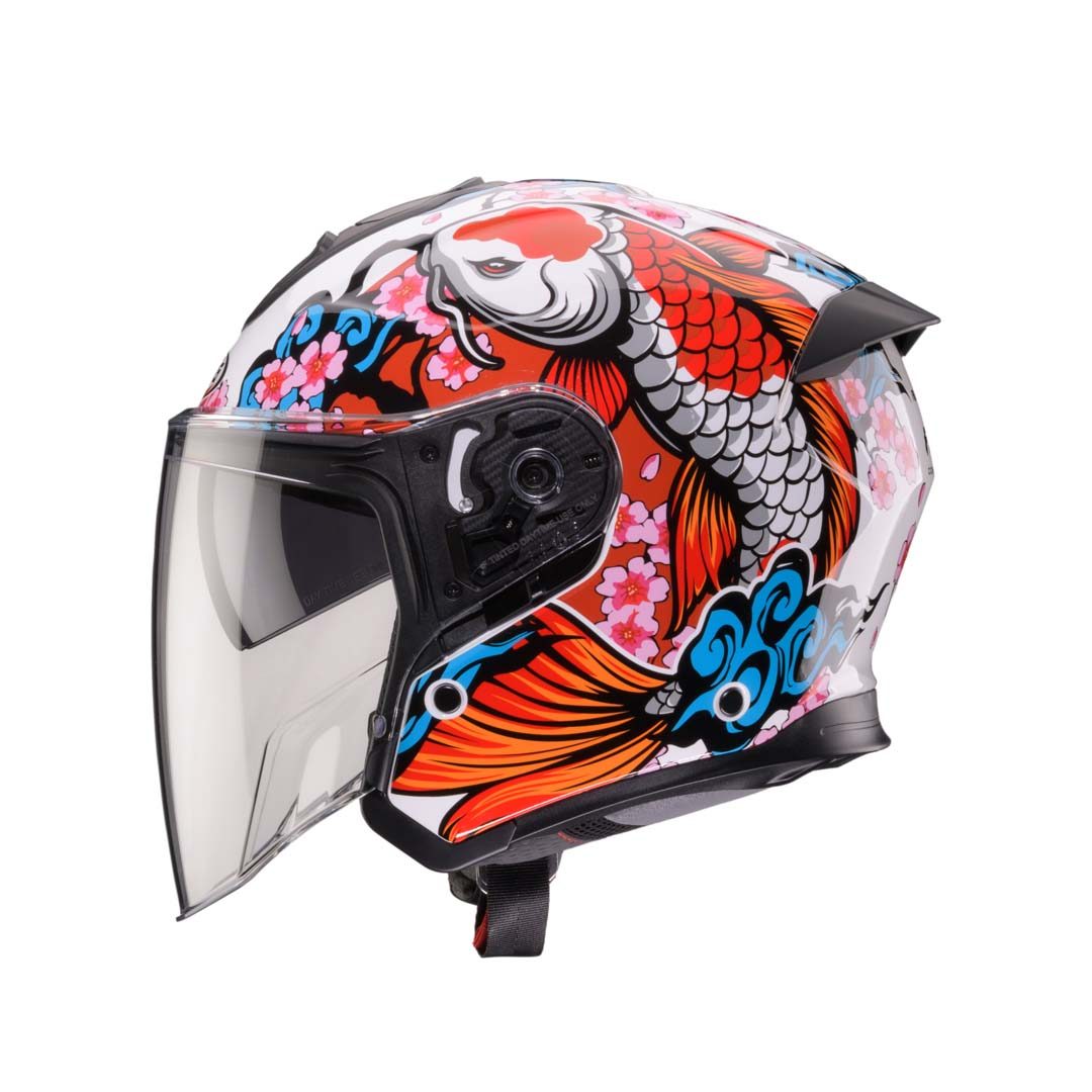 Caberg Flyon II Koi White/Red/Orange Helmet Special Order - Image 2