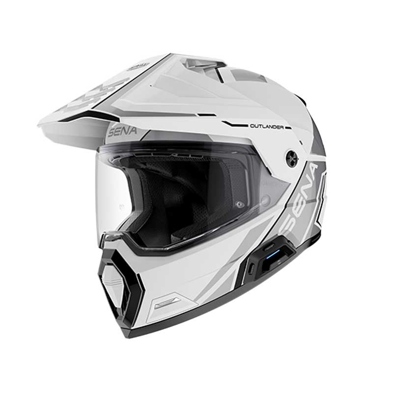 Sena Outlander Smart Dual Sport Helmet w Mesh Comms Glossy White