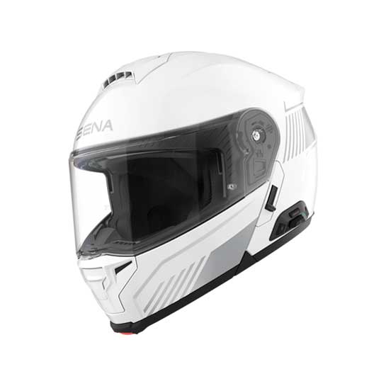 Sena Specter Smart Flip-Up Helmet w Mesh Comms Glossy White