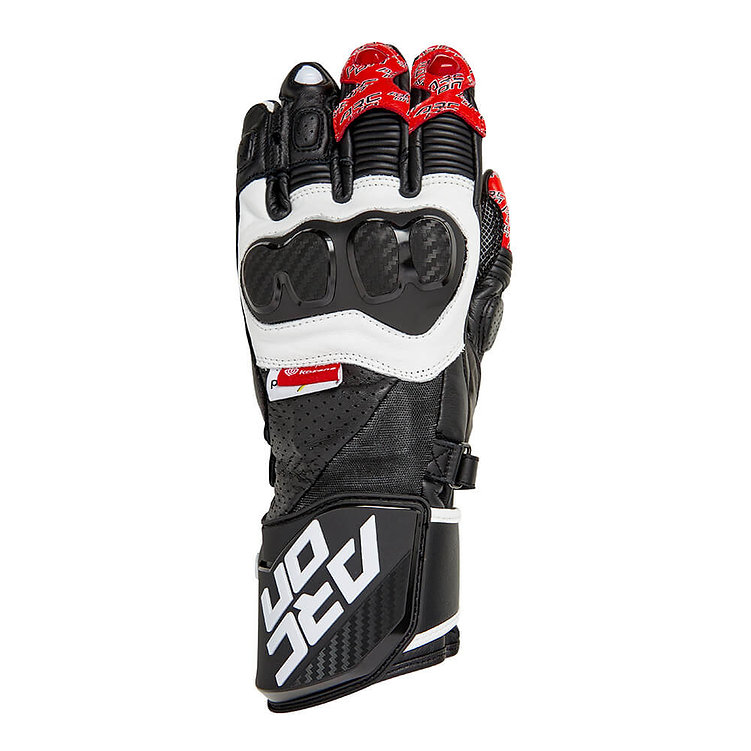 Arc On 034 RS CE Motorcycle Gloves Black/White/Red