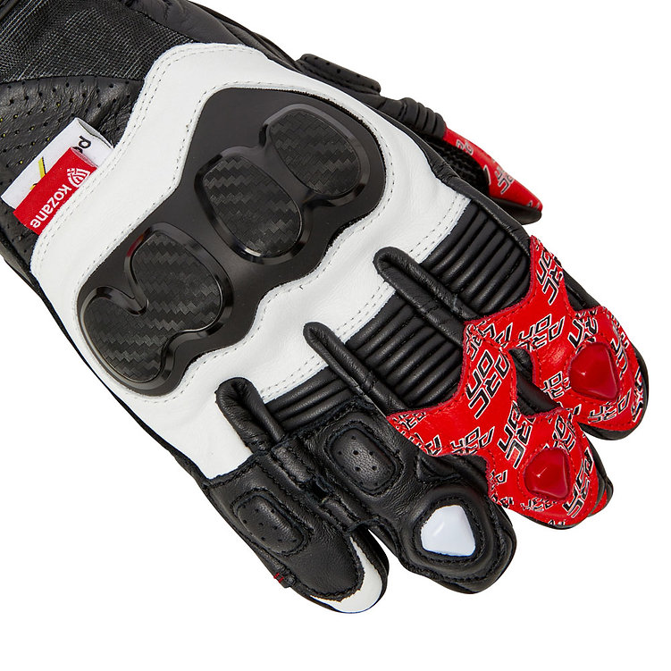 Arc On 034 RS CE Motorcycle Gloves Black/White/Red