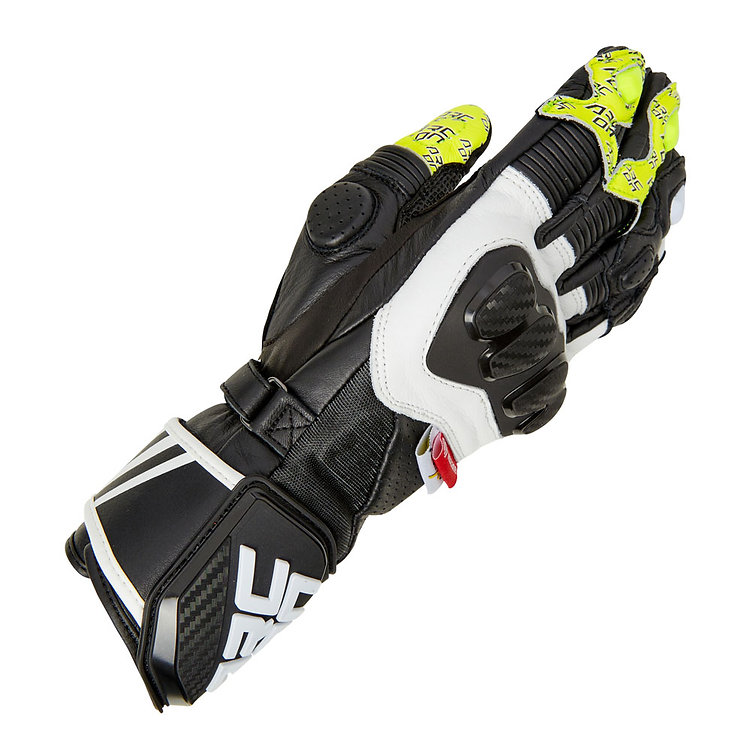 Arc On 034 RS CE Motorcycle Gloves Black/White/Yellow