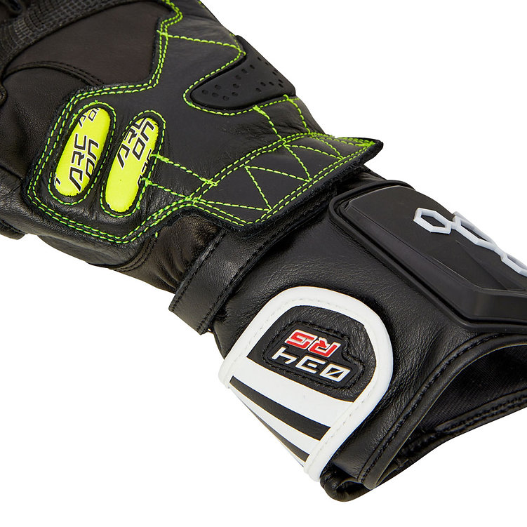 Arc On 034 RS CE Motorcycle Gloves Black/White/Yellow