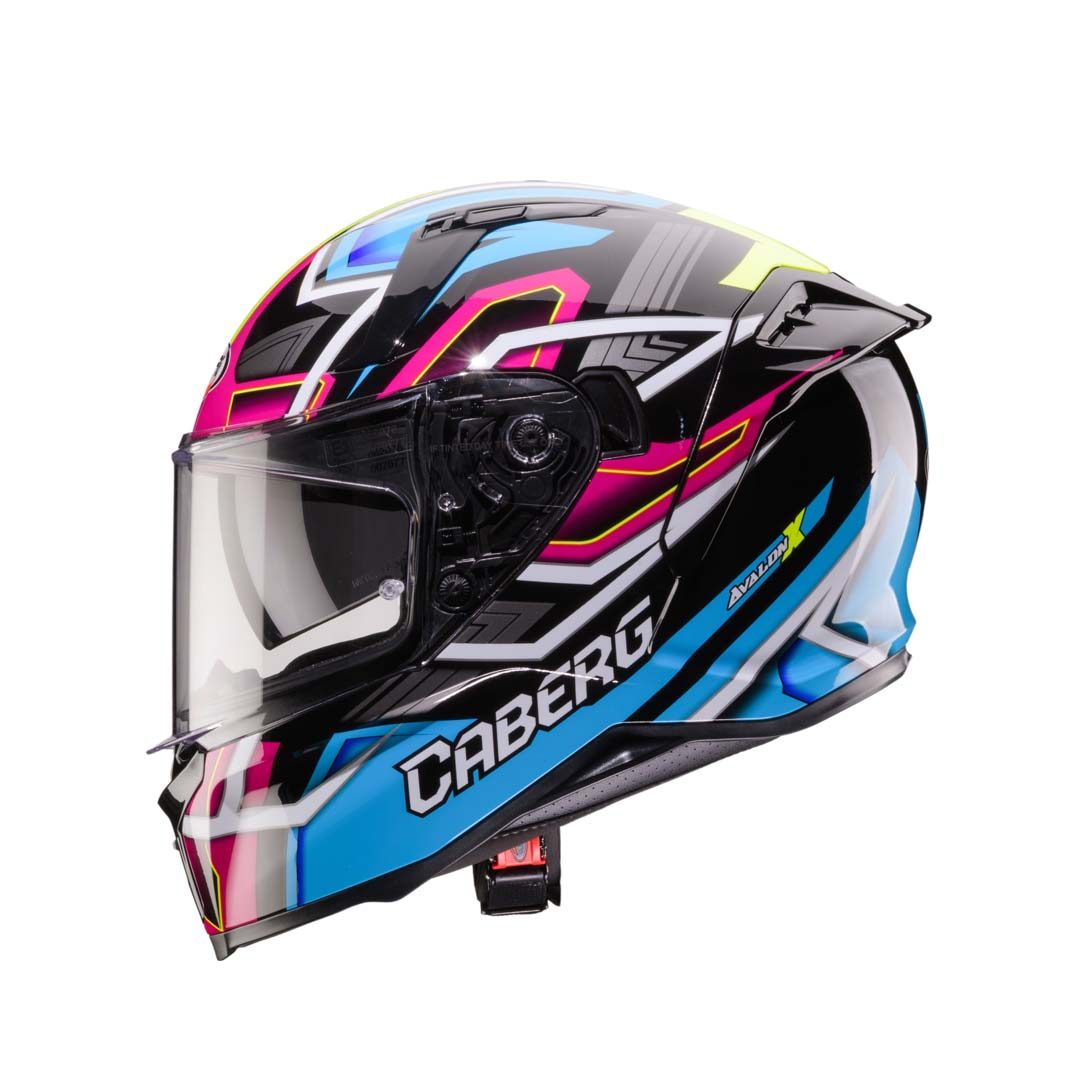 Caberg Avalon X Brama Black/Light Blue/Yellow Fluo/Fuchsia Helmet - Image 2