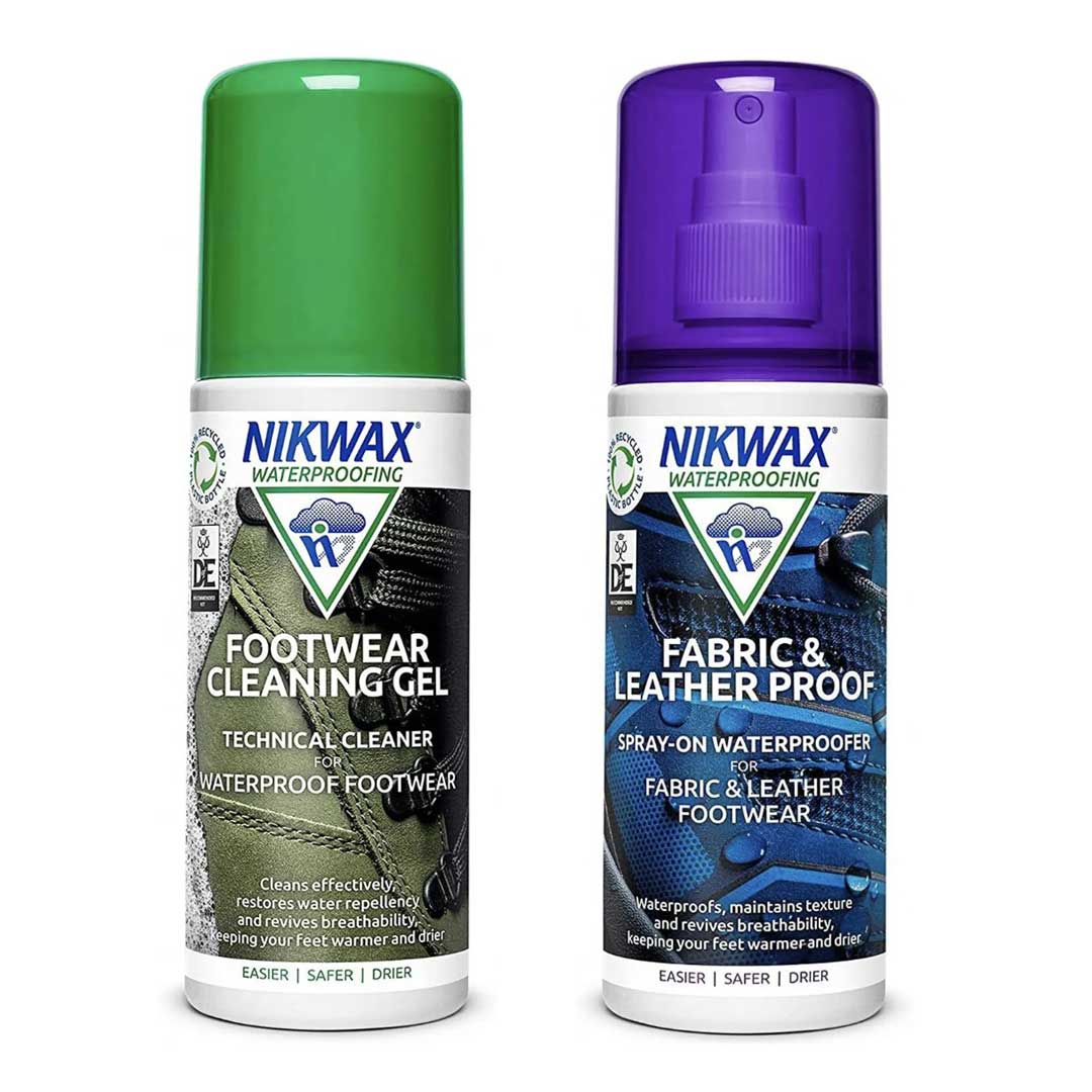 Nikwax Footwear Cleaning Gel/Fabric & Leather Proof Twin Pack Single