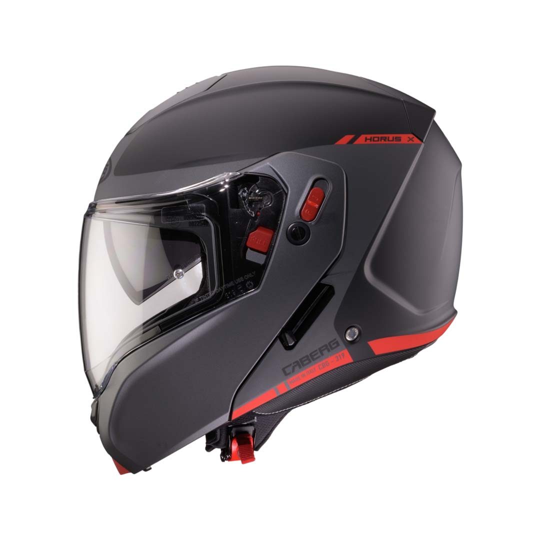 Caberg Horus X Ray Black/Grey/Red Helmet - Image 3