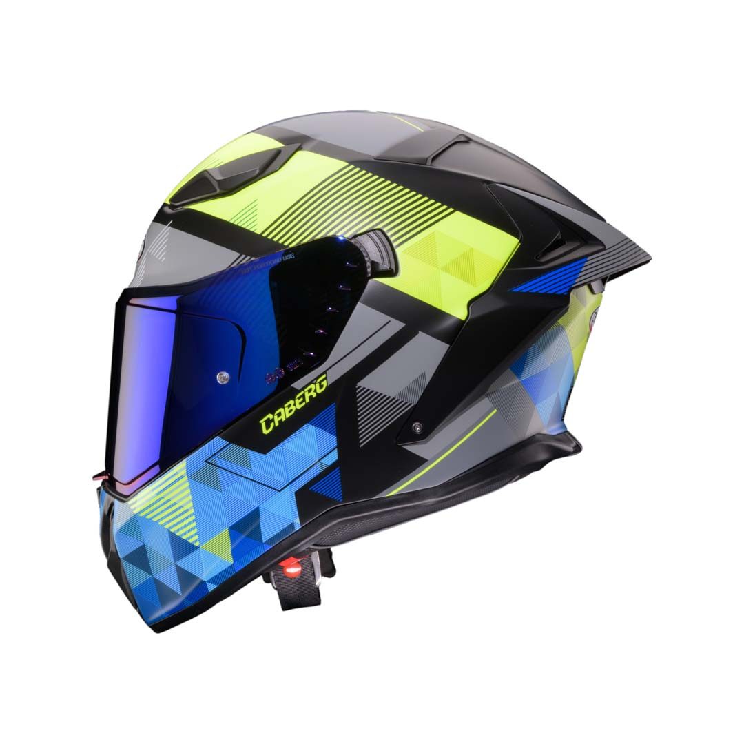 Caberg Drift Evo II Prism Matt Black/Fluo Yellow/Blue Helmet - Image 3