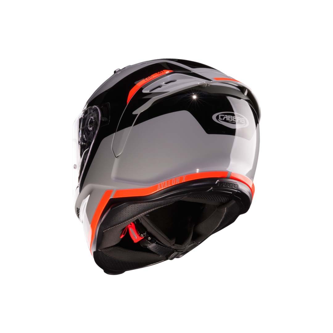 Caberg Avalon X Pure Grey/Black/Orange Fluo Helmet - Image 3