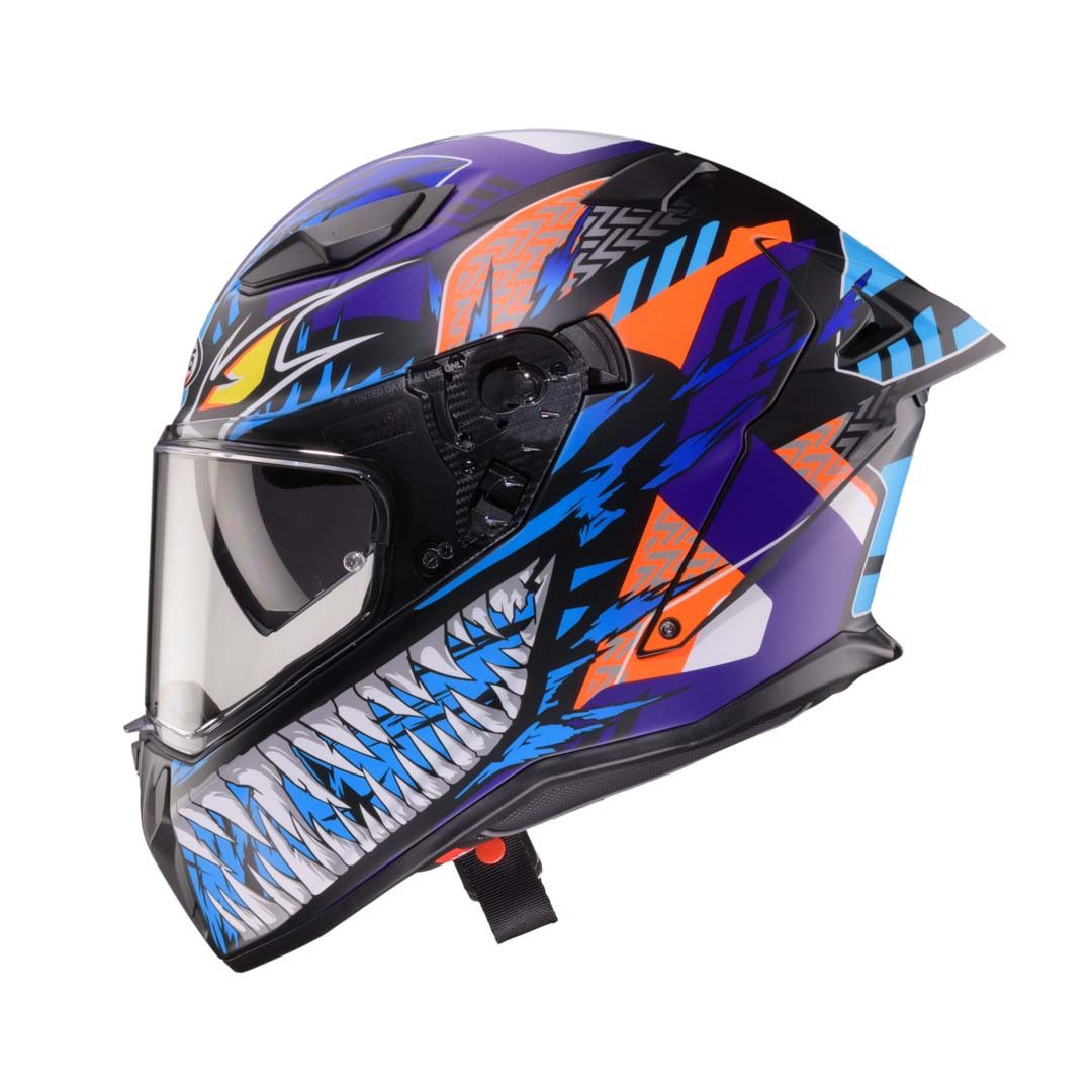 Caberg Drift Evo II Nobo Matt Black/Red Fluo/Blue/Purple Helmet - Image 2