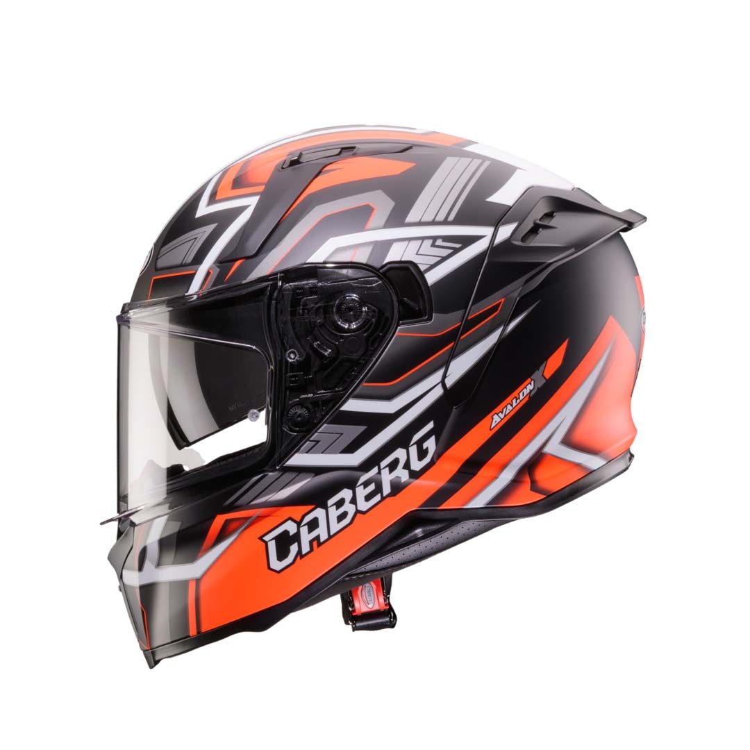 Caberg Avalon X Brama Matt Black/Red Fluo/Anthracite Helmet - Image 2