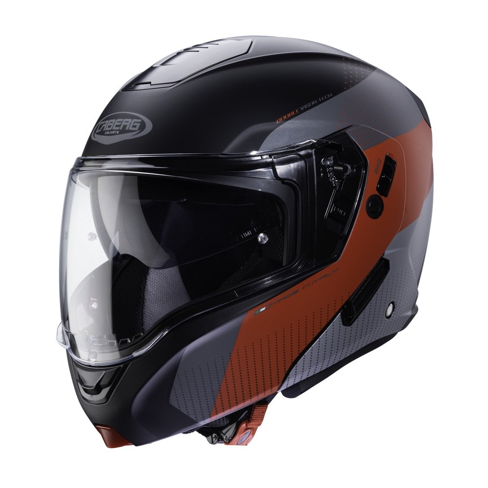 Caberg Horus Scout Matt Black/Red Flip Up Motorcycle Helmet - Small