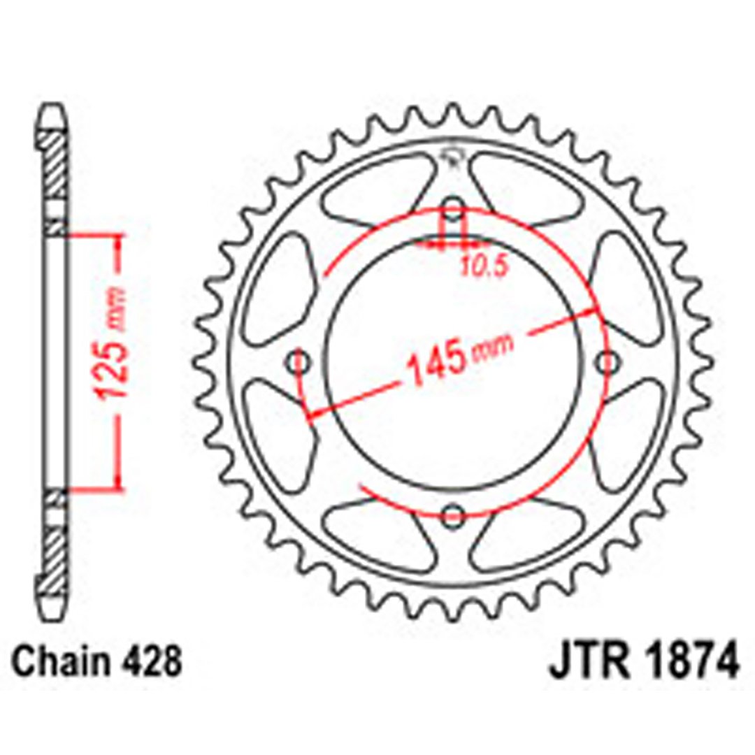 JT Rear Sprockets R/W 1874-59 YAM