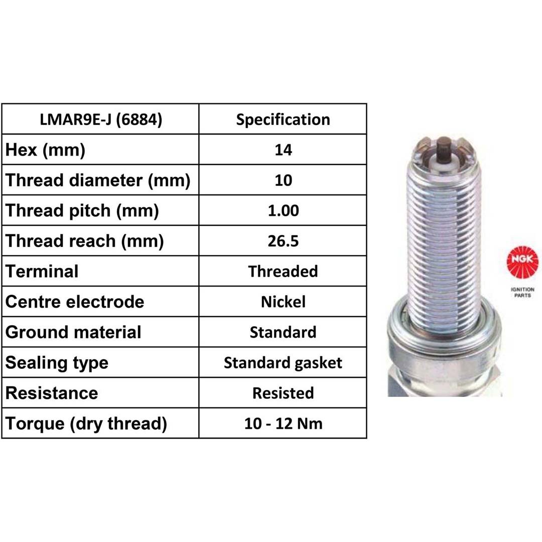NGK Spark Plug LMAR9E-J Plugs [Box 10]