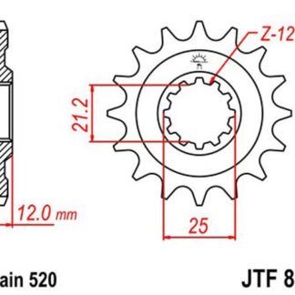 JT Gear Box Sprockets G/B 823-12