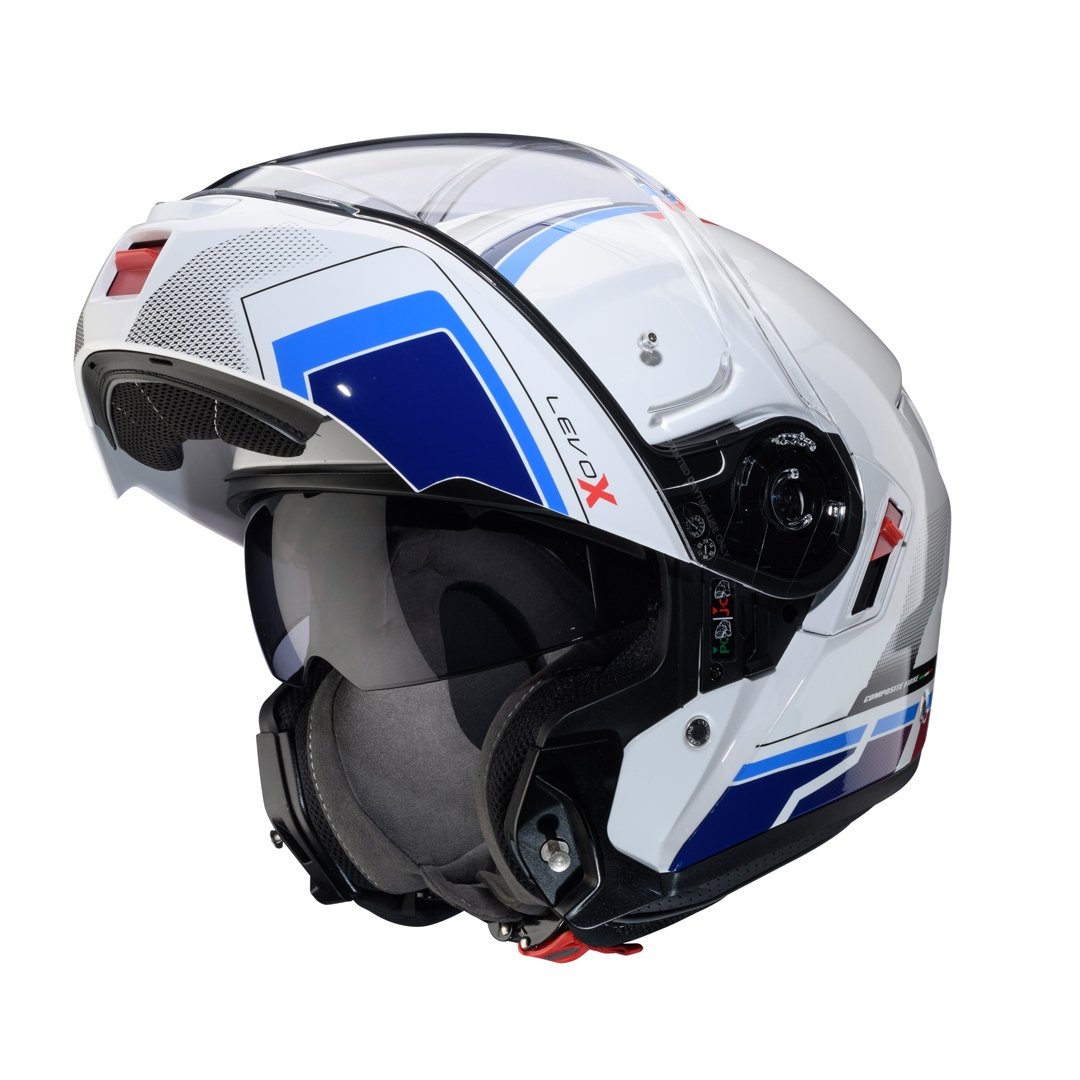 Caberg Levo X Elite White/Red/Blue/Light Blue Helmet Special Order - Image 2