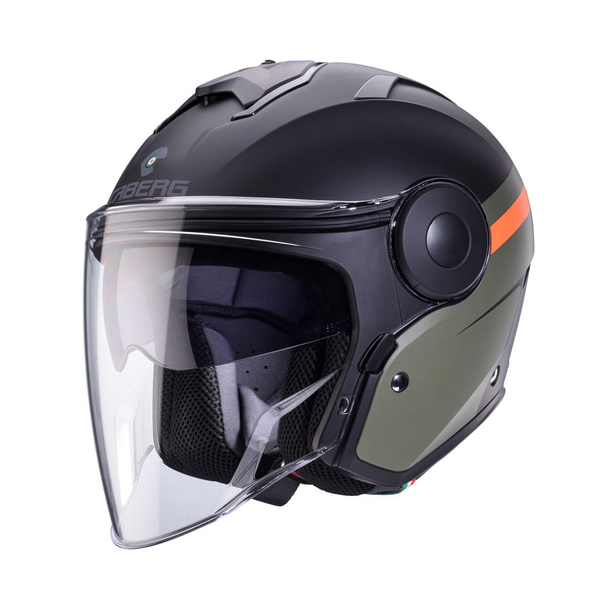 Caberg Soho Zephir Matt Black/Military Green/Orange