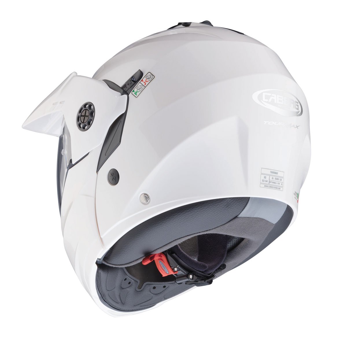 Caberg Tourmax X White Metal Flip Up Motorcycle Helmet - Image 4