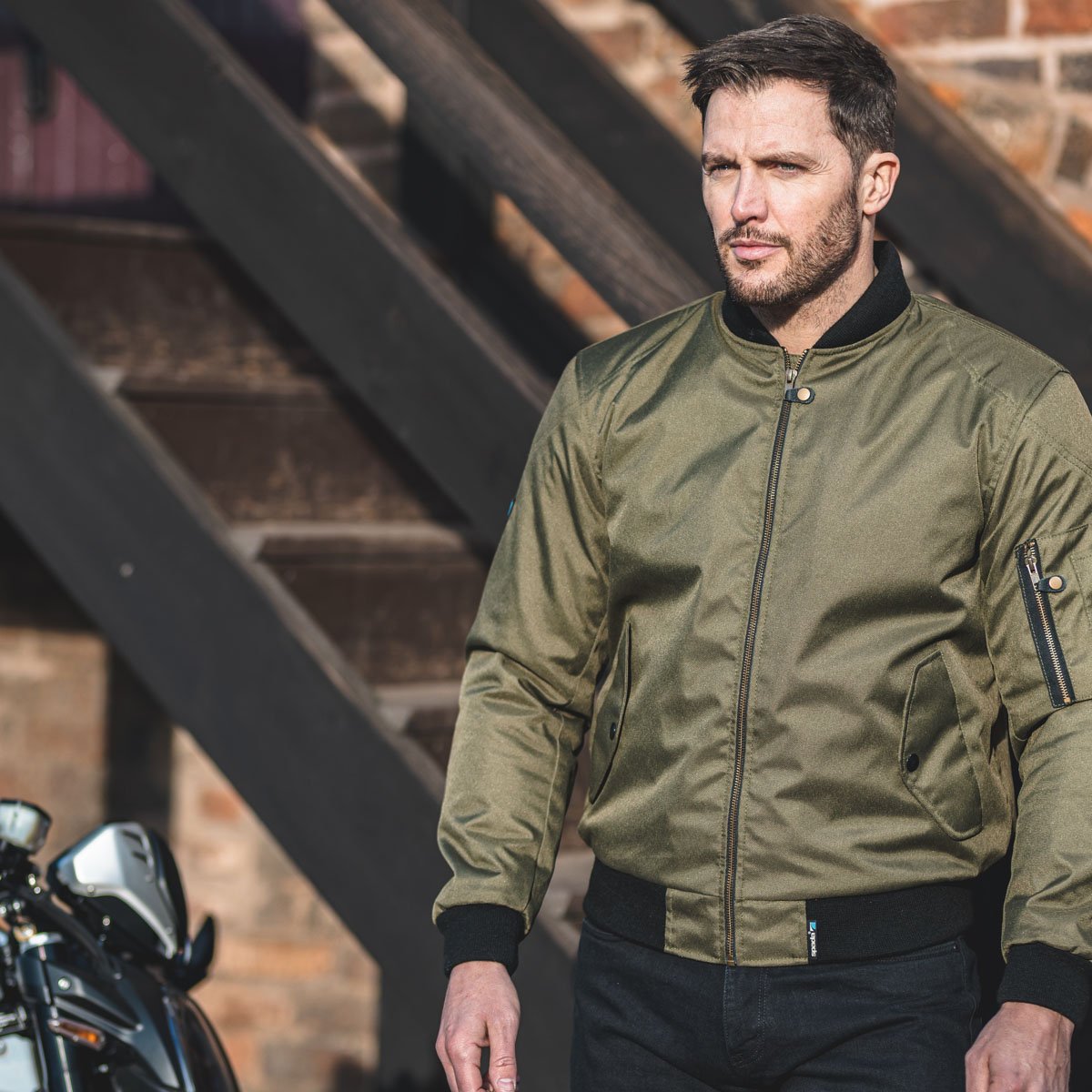 Spada Airforce 1 CE WP Bomber Jacket Olive - Image 4