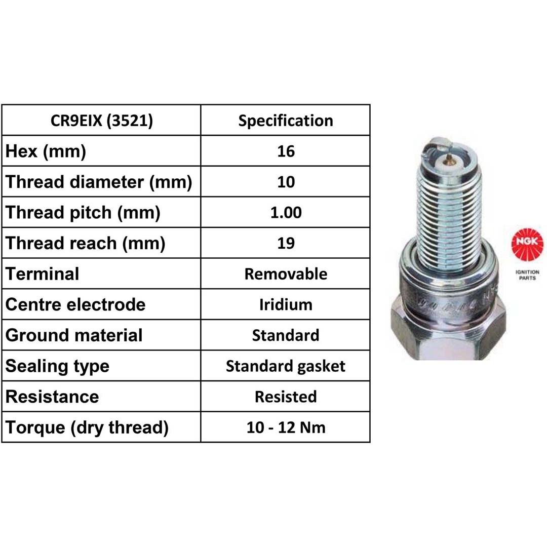 NGK Spark Plug CR9EIX Iridium Plugs [B0X 4]