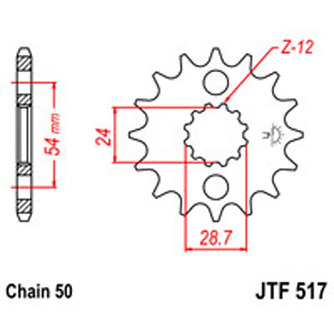 JT Gear Box Sprockets G/B 517-16T KAW [526]