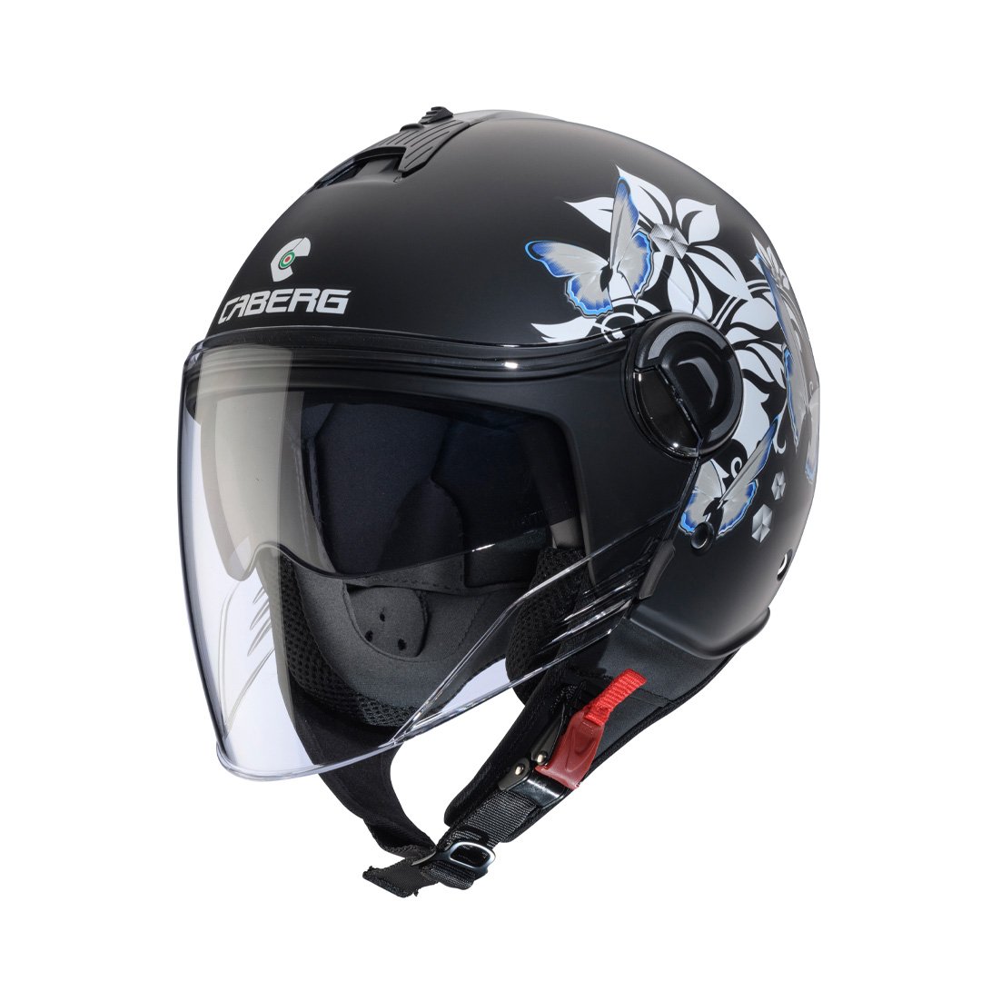 Caberg Riviera V4X Mia Matt Black/White/Grey/Light Blue Helmet Special Order