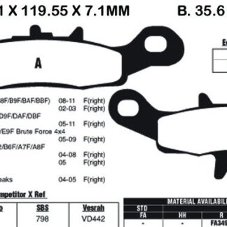 EBC Brake Pads FA349R-SPECIAL ORDER