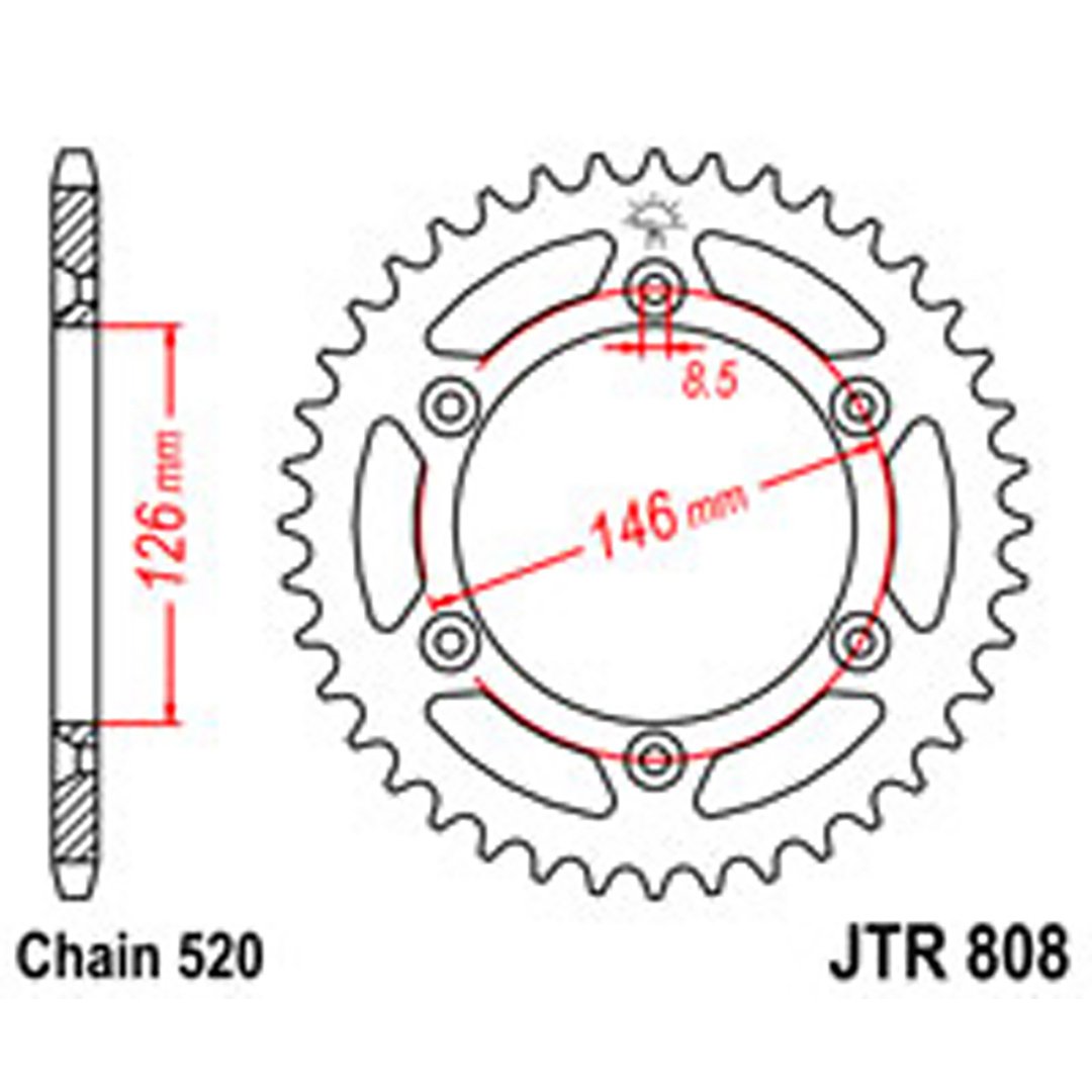 JT Rear Sprockets R/W 808-51