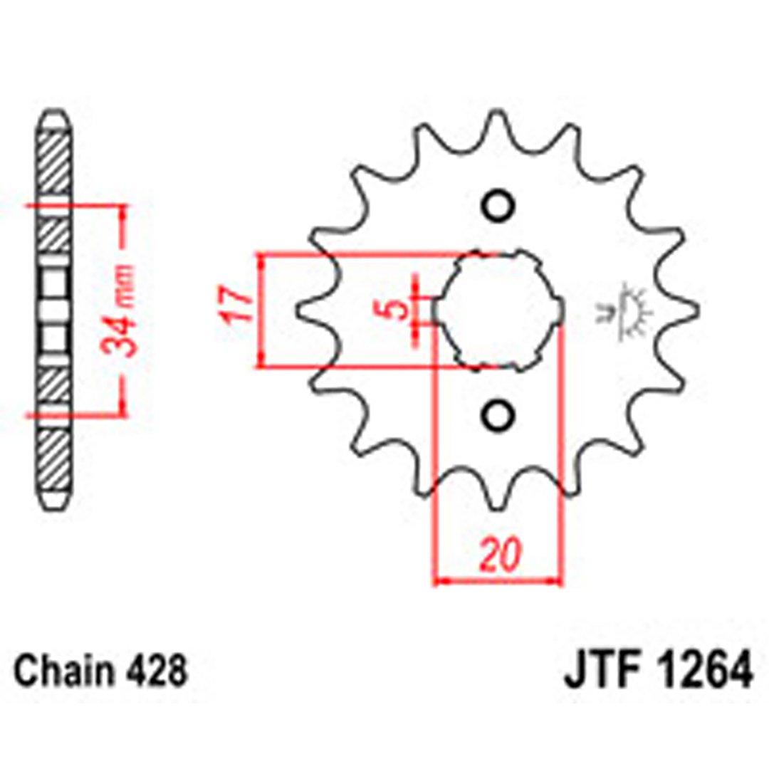 JT Gear Box Sprockets G/B 1264-15 [2037]