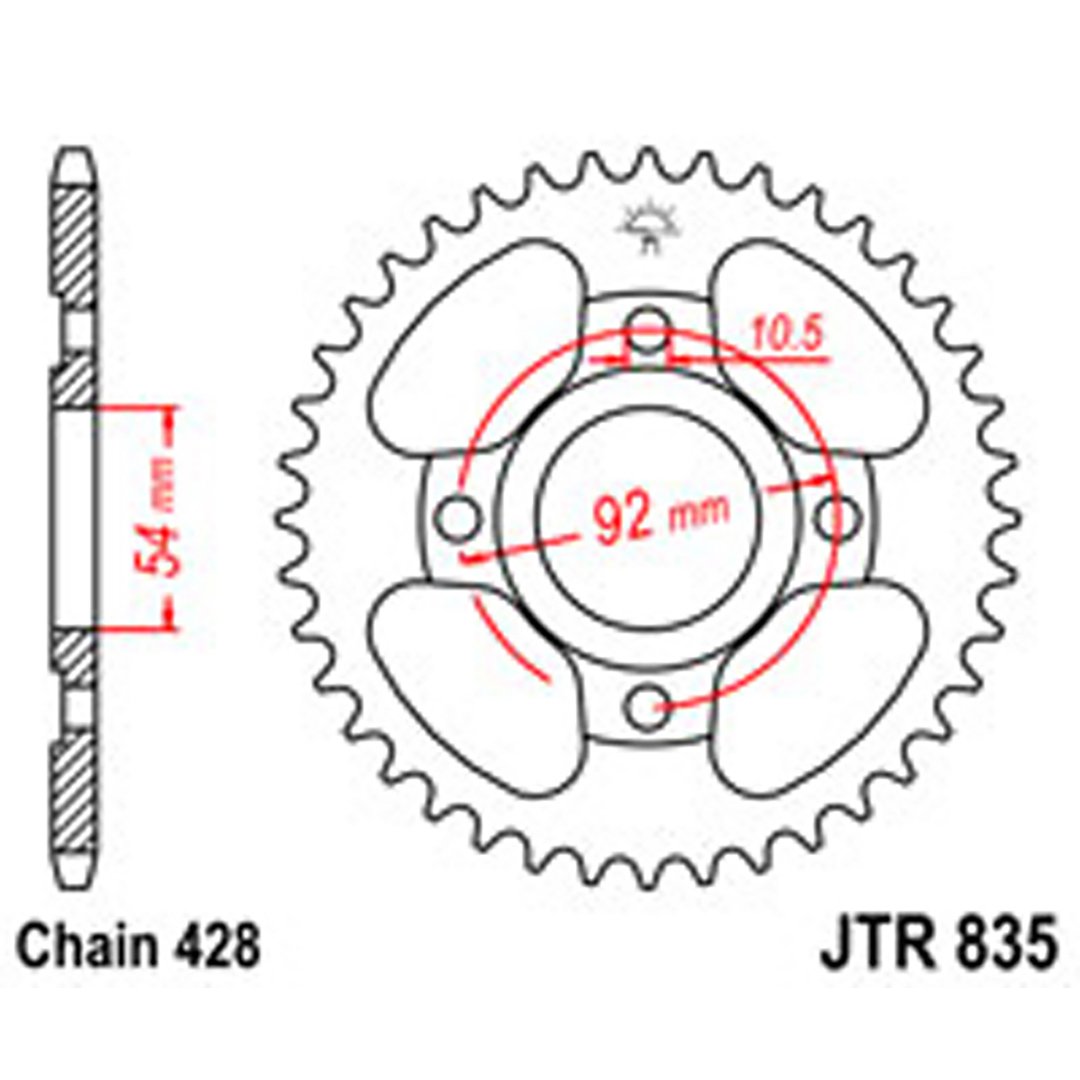 JT Rear Sprockets R/W 835-45T YAM