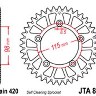 JT Rear Sprockets R/W 894-46SC Alloy
