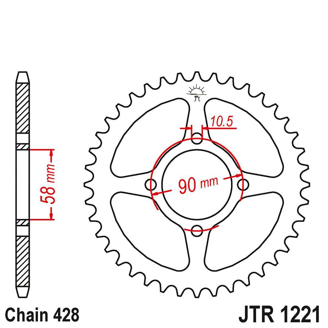 JT Rear Sprockets R/W 1221-45 - Image 2