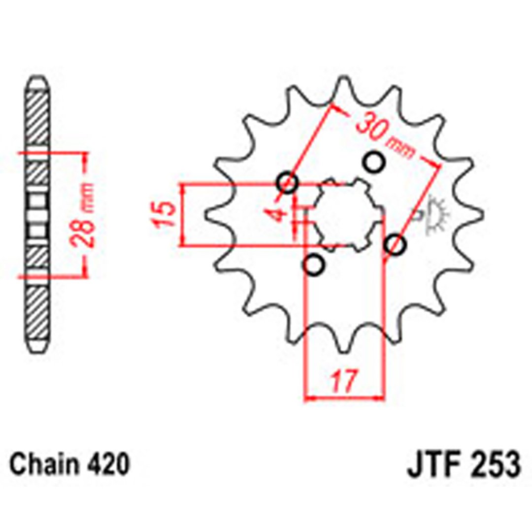 JT Gear Box Sprockets G/B 253/255/272-15T HON