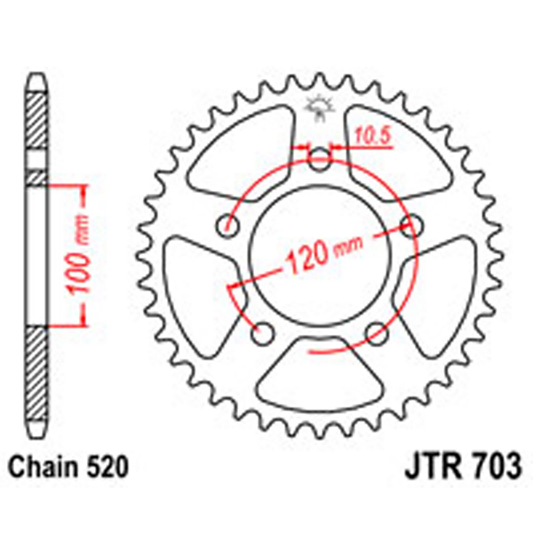 JT Rear Sprockets R/W 703-40 APRILIA