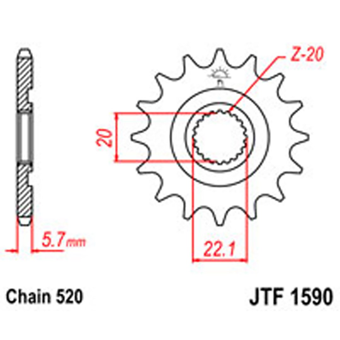 JT Gear Box Sprockets G/B 1590-14 SC[2103]