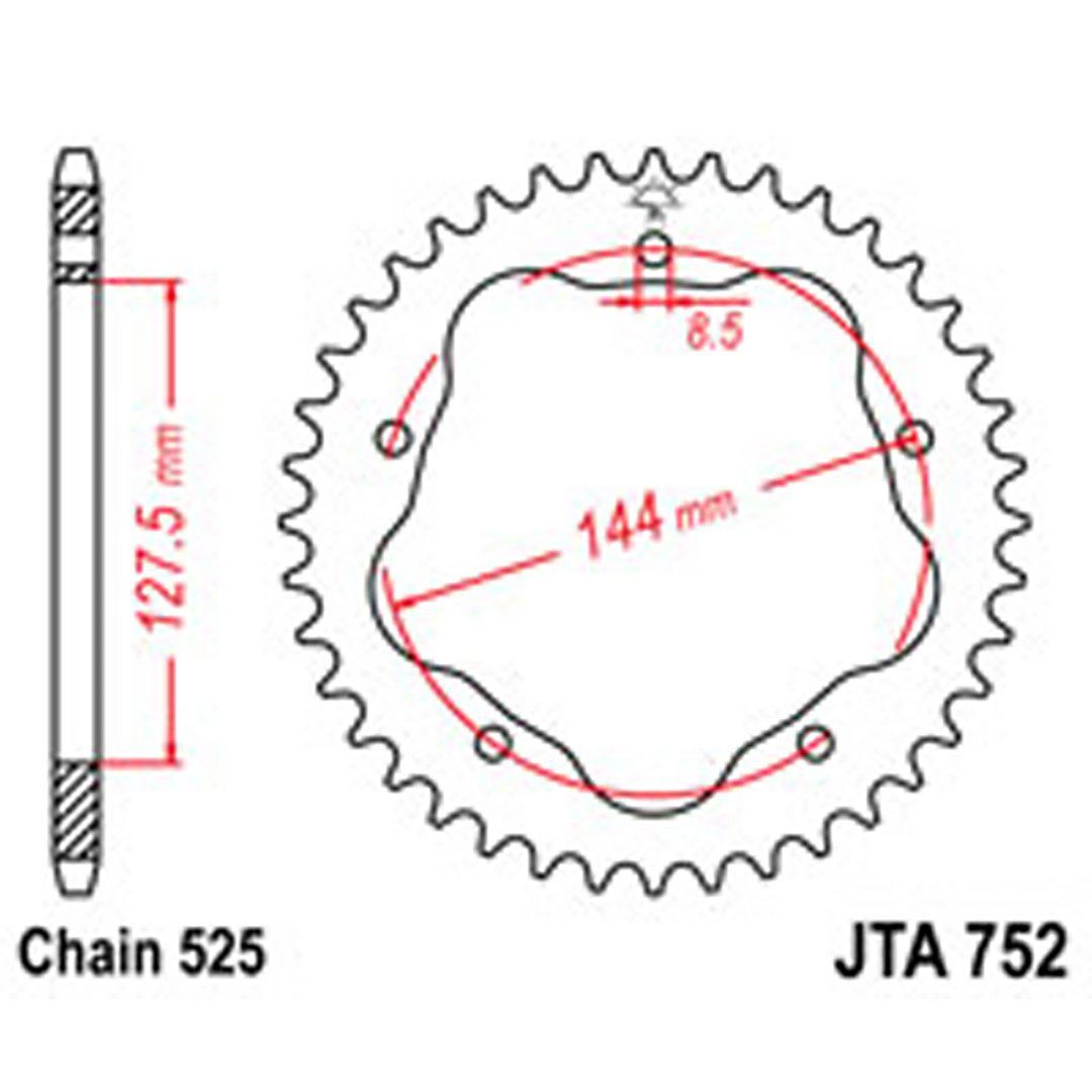 JT Rear Sprockets R/W 752-42SC Alloy Ducati