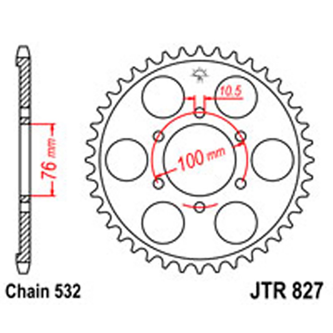 JT Rear Sprockets R/W 827-52T SUZ [806]