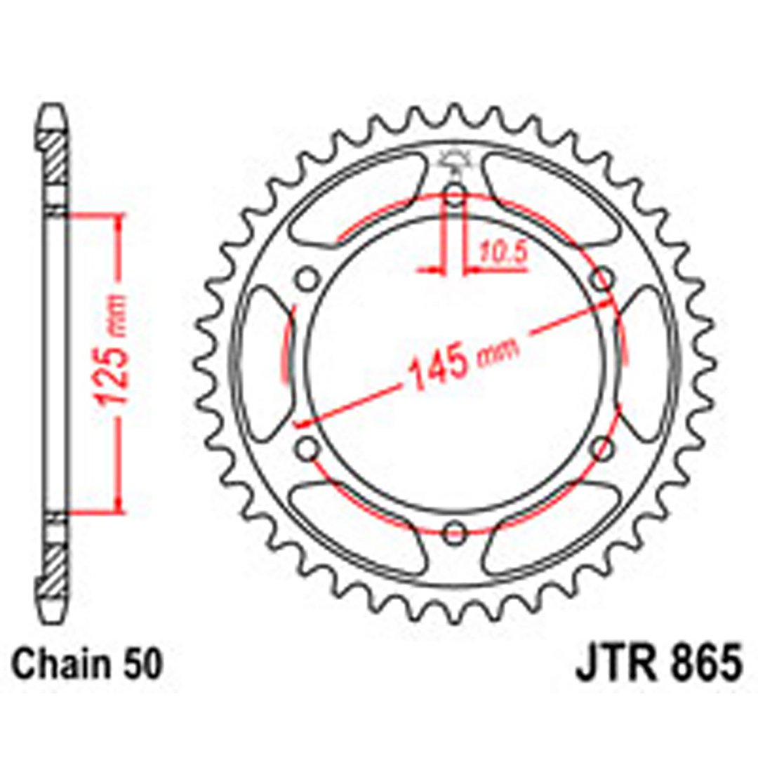 JT Rear Sprockets R/W 865-45T YAM