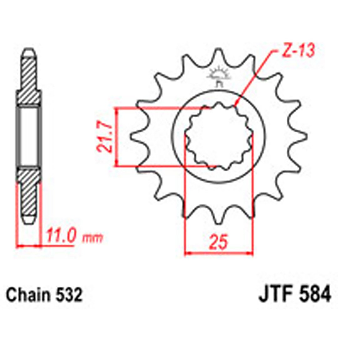JT Gear Box Sprockets G/B 584-16T YAM [442]