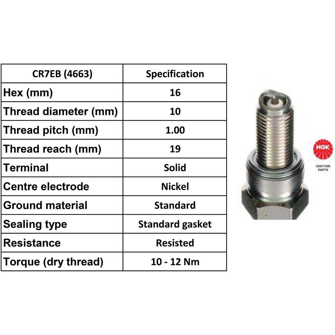 NGK Spark Plug CR7EB Plugs [Box 10]