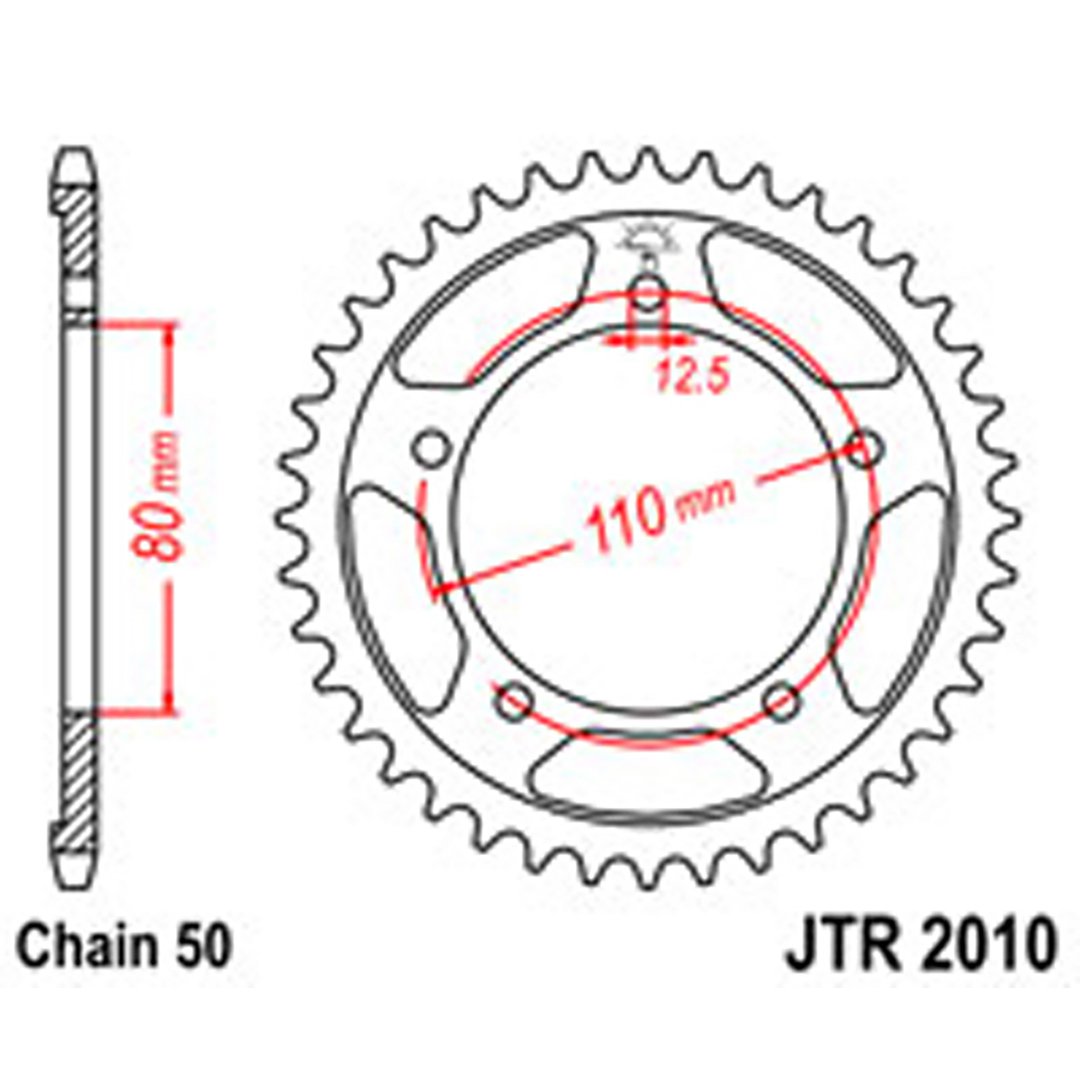JT Rear Sprockets R/W 2010-42 TRI [334S]